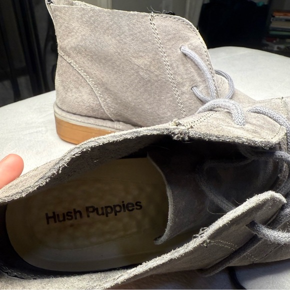 Hush Puppies Women’s Medium Moyen Gray Leather Suede Booties Size 8.5 - Picture 6 of 6